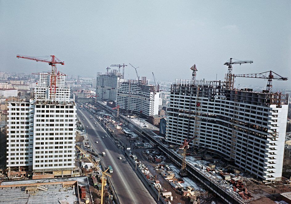 Historical timeline showcasing construction company evolution and growth