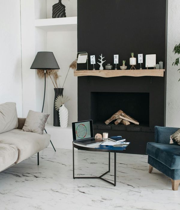 Interior design team member in magazine masthead style